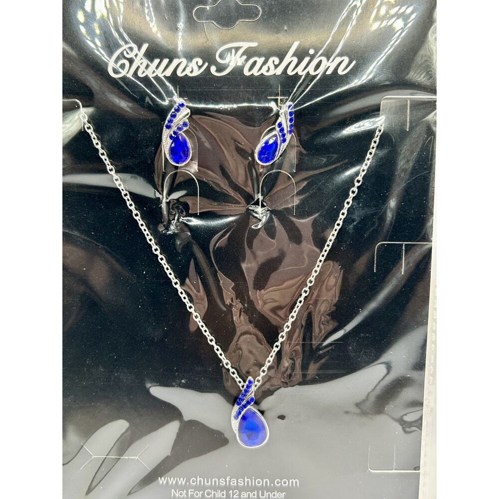 ~*Brand New*~ Chuns Fashion Women's Earrings Necklace GiftSet Bridal Prom RoyalB
